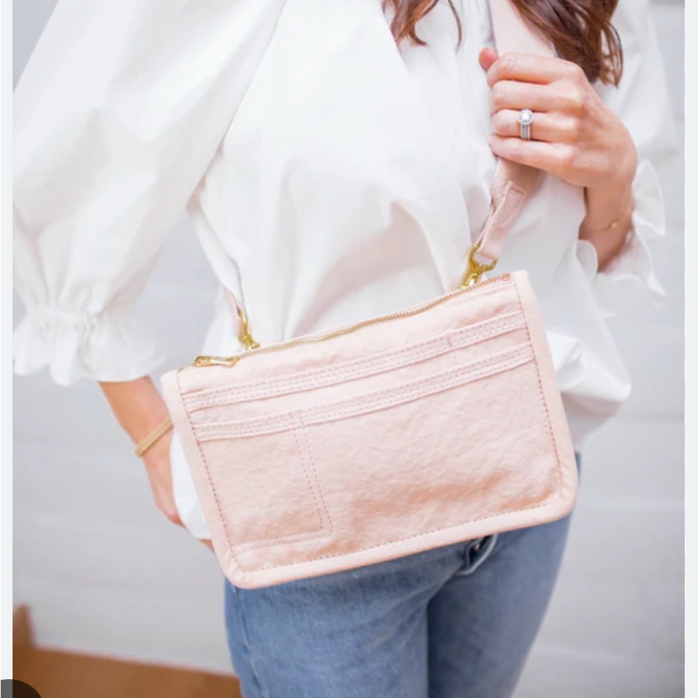 The Particulars NICE Chic Pink Crossbody Bag with Quilted Texture